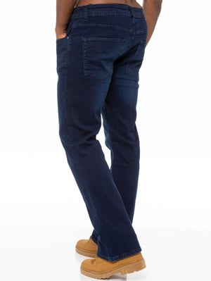 Enzo Mens Bootcut Stretch Denim Jeans