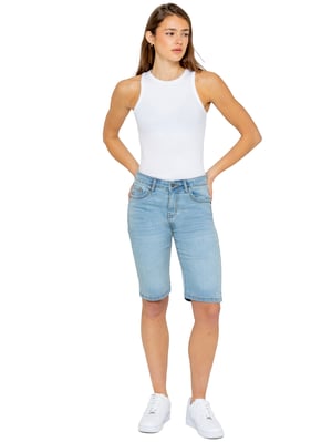 Enzo | Womens Long Denim Shorts