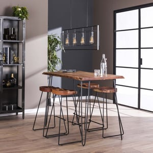 Hoyz Hoyz bartafel edge massief acaciahout industrieel 130x70x92