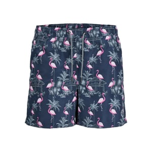 Jack & Jones Zwemshort jongens jpstfiji aop flamingo print donker