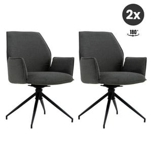 Multifurn 2x collectables jill eetkamerstoel linnen antraciet (set van 2)