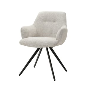 Livingfurn eetkamerstoel doreen sneak natural stof / gecoat staal