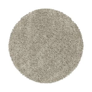 Muratap Monaco soft rond shaggy hoogpolig vloerkleed beige- 80 cm rond