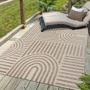 Muratap Berlin outdoor japandi - vloerkleed binnen en buiten laagpolig tapijt tuin- 60x110 cm