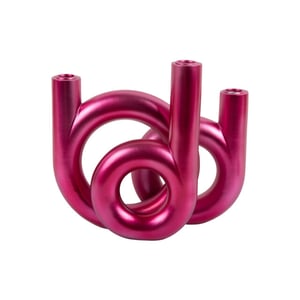 Present Time kandelaar rings medium metallic dark pink