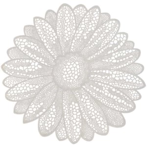 Unique Living placemat flower 38cm Ø white