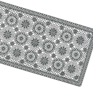 Unique Living | tafelloper amira vinyl 40x150cm dark grey