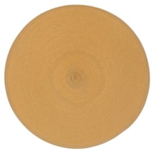 Unique Living placemat daisy rond rotan oker Ø 38cm