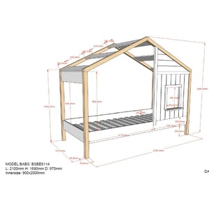 Lucevi babs 91 huisbed 90 x 200 cm housebed rolbed