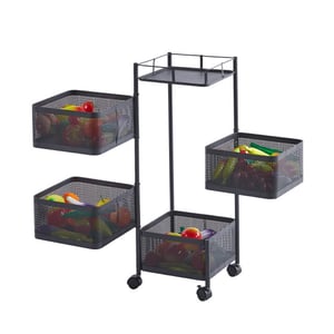 Furnilux Keukenrek met 4 manden functioneel en stijlvol zwart 28 x 28