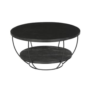 Livingfurn salontafel evan norris 85x85x44 cm mangohout / gecoat staal