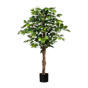Kopu ® kunstplant ficus 120 cm in pot 630 bladeren met natuurstam