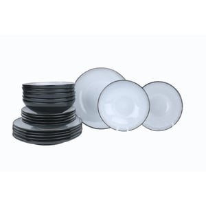 Luzzo ® oland serviesset 6 persoons 18 delig grijs