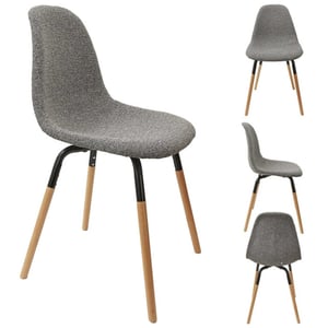Home Deco Factory Eetkamerstoelen phenix set van 4 stuks eettafelstoel donkergrijs
