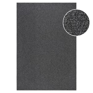 Muratap Lora plus laagpolig effen vloerkleed geweven design antraciet- 80x300 cm