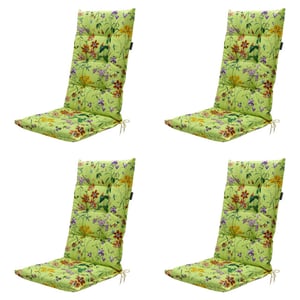 Madison tuinstoelkussen hoge rug milly green ca. 123x50 cm set van 4