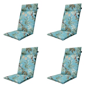 Madison tuinstoelkussen hoge rug grasse aqua ca. 120x50 cm set van 4