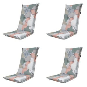 Madison tuinstoelkussen hoge rug grafi salmone ca. 123x50 cm set van 4