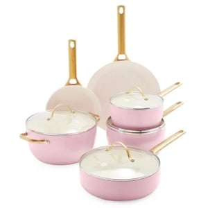 Greenpan Padova blush pink 10-delige pannenset