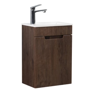 Badplaats Toiletmeubel thermis 40 x 22 cm walnoot bruin fonteinmeubel met