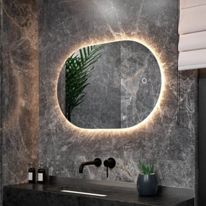Mirlux Badkamerspiegel 90x60cm ovaal frameloos