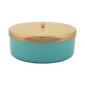 Present Time opbergbox double funky large turquoise blue & soft yellow