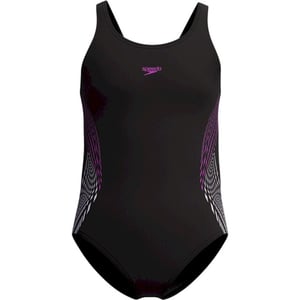 Speedo eco placem muscleb bla/pin wedstrijd badpak meisjes zwart-roze