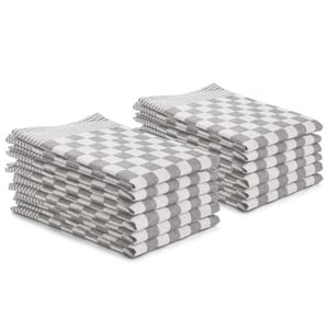 DoubleDry Theedoeken set 12 stuks 50x70 cm 100% katoen blokpatroon -