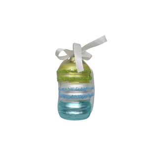 House Vitamin Xmas hanger macaroon green/blue glass 7x7x10,5cm