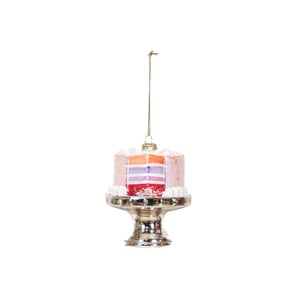 House Vitamin Xmas hanger pie glass pink 9x11cm