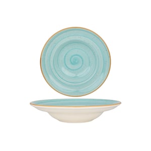 Bonna Pastabord aqua porselein 27 cm (450cc) set van 2