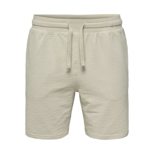 Only & Sons Onskian reg seersucker shorts beige