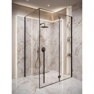 Badplaats Douchecabine vancouver 90 x 120 x 190 cm zwart met veiligheids -