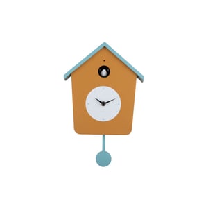 Karlsson wandklok cuckoo light ochre yellow & misty blue