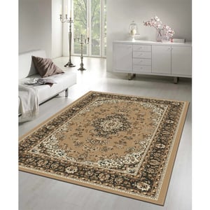 Muratap Nain klassiek medaillon laagpolig oosters vloerkleed vintage tapijt -