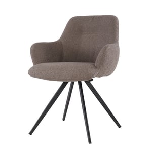 Livingfurn eetkamerstoel doreen boucle brown 2 stuks