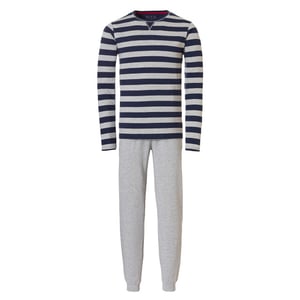 Phil & Co Essential heren pyjamaset lang / blauw gestreept