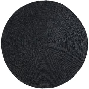 Home67 Vloerkleed jute rond antraciet ø160 cm