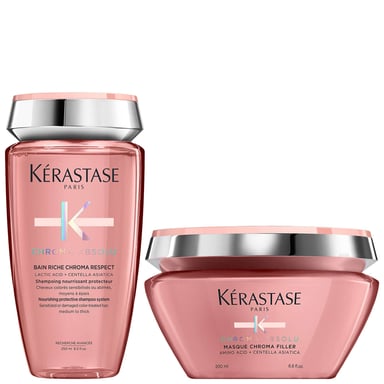 Kérastase Chroma Absolu Duo — Bain Riche 250ml Shampoo & Masker Chroma Filler 200ml voor medium tot dik gekleurd haar