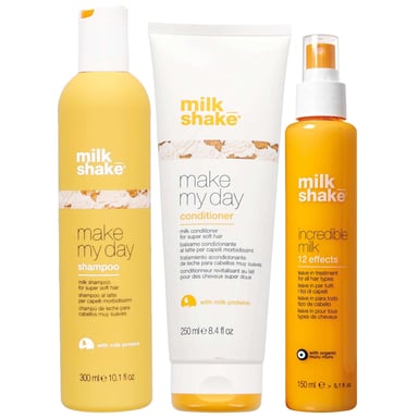 milk_shake Trio Set — Make My Day Shampoo 300ml, Make My Day Conditioner 250ml & Incredible Milk Leave-in 150ml