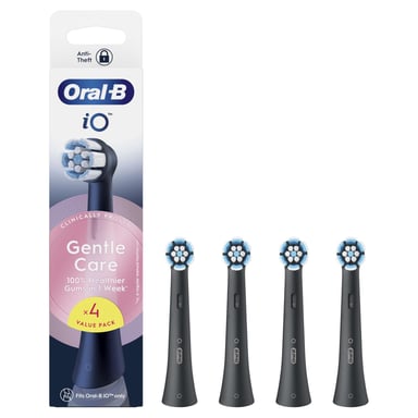 Oral-B iO Gentle Clean vervangingskoppen, zwart, verpakking van 4