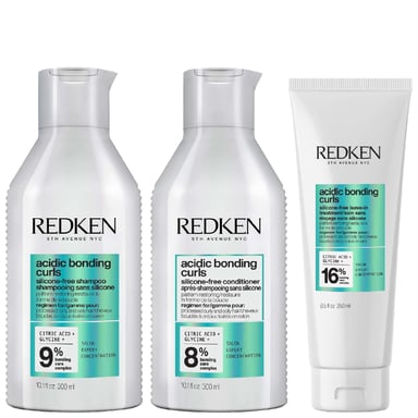 Redken Acidic Bonding Curls Trio – Siliconenvrije shampoo 300 ml, conditioner 300 ml, leave-in conditioner 250 ml