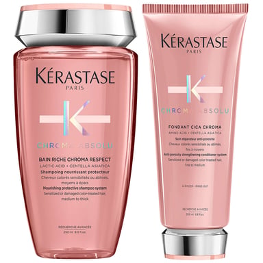 Kérastase Chroma Absolu Duo: Bain Riche Shampoo 250ml & Fondant Cica Chroma Conditioner 200ml