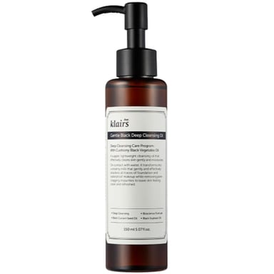 Dear, Klairs Gentle Black Deep Cleansing Oil 150ml - Nourishing Makeup Remover