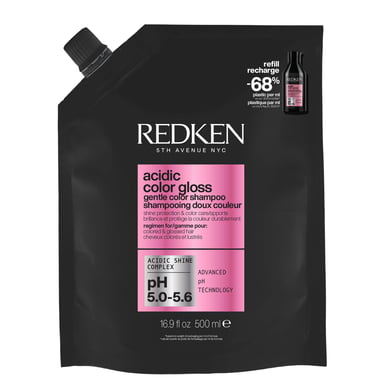 Navulverpakking Redken Acidic Color Gloss Shampoo voor een levendige kleur en glans.
