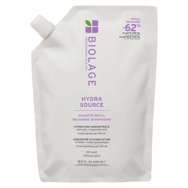 Navulling Biolage HydraSource Hydraterende Shampoo, 500 ml, voor droog haar