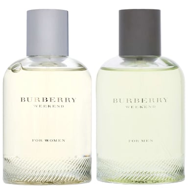 Burberry Duo: Weekend voor vrouwen Eau de Parfum 100 ml en Weekend voor mannen Eau de Toilette 100 ml.