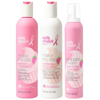 milk_shake Go Pink Trio – Limited Edition Shampoo 300ml, Conditioner 300ml & Conditioning Whipped Cream 200ml