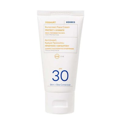 KORRES Yoghurt Zonnebrandcrème Gezicht SPF30 - 50ml - Hoge Bescherming & Hydratatie
