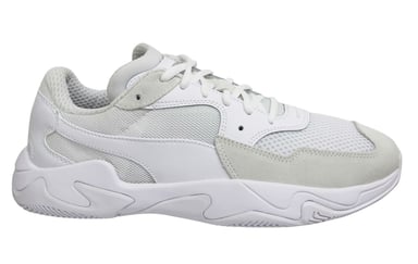 Puma Storm Origin Mens Trainers White Textile Lace Up Casual Shoes 369770 05